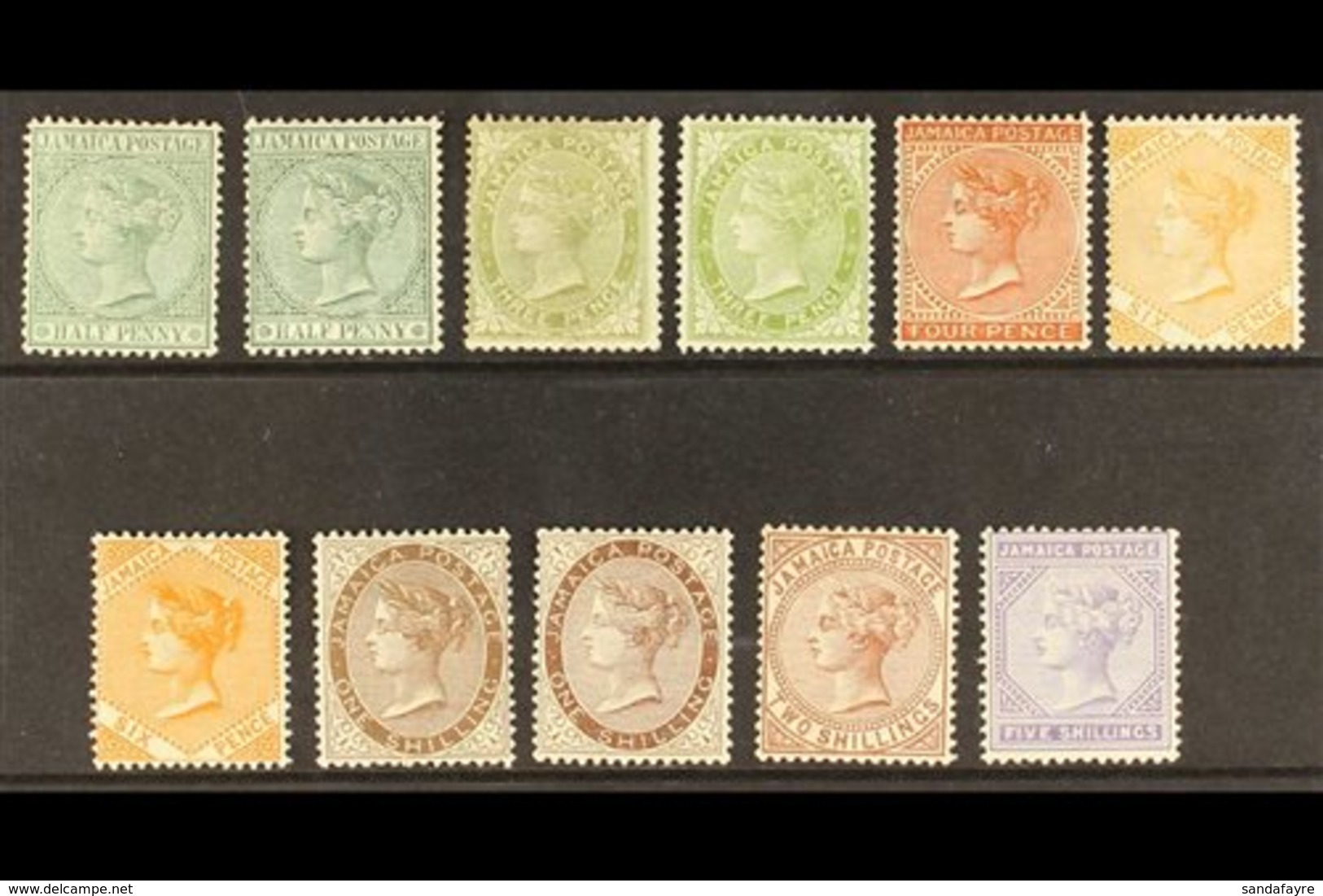 1883-97 Fine Mint Range Incl. Both 6d Shades, Both 1s Shades, 2s And 5s, Between SG 16/26. (11 Stamps) For More Images,  - Jamaica (...-1961)