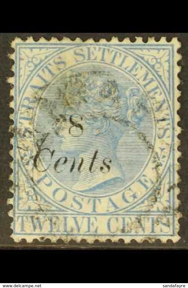 1884 8c On 12c Blue, SG 74, Finely Used. For More Images, Please Visit Http://www.sandafayre.com/itemdetails.aspx?s=6304 - Straits Settlements