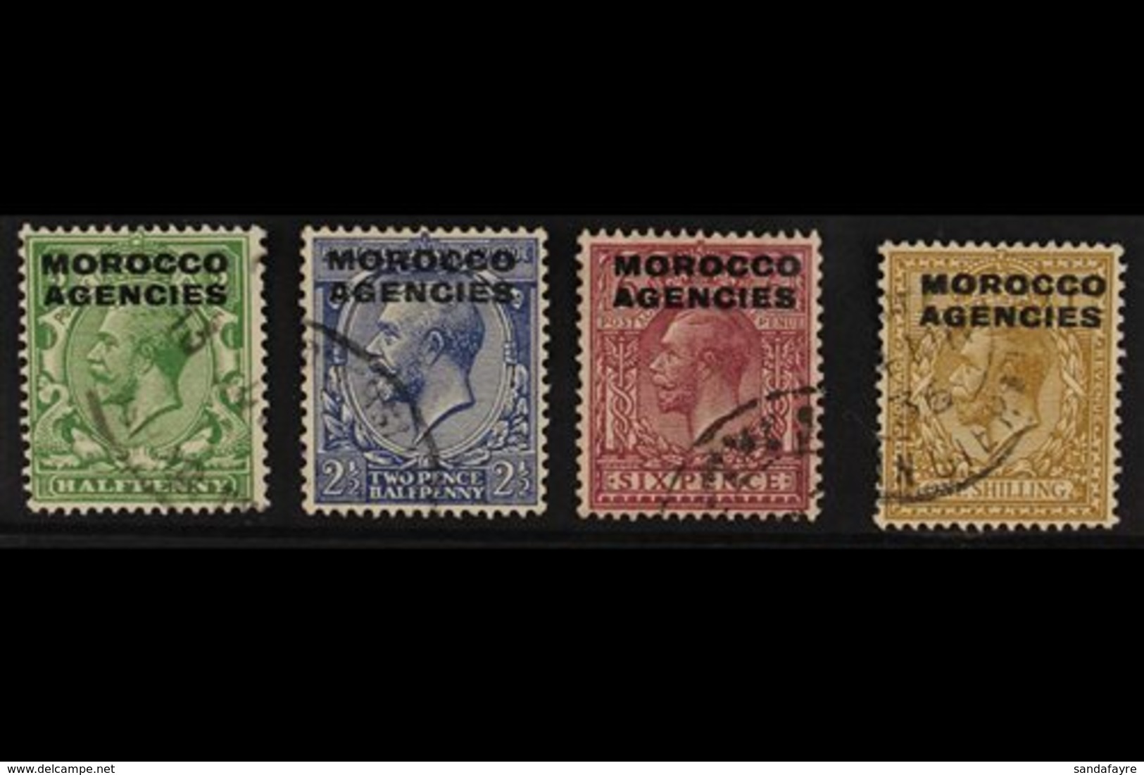 BRITISH 1925-36 ½d, 2½d, 6d, And 1s, With Type 8 Long Opts, SG 55b, 58a, 60b, And 61b, Very Fine Used. (4 Stamps) For Mo - Other & Unclassified