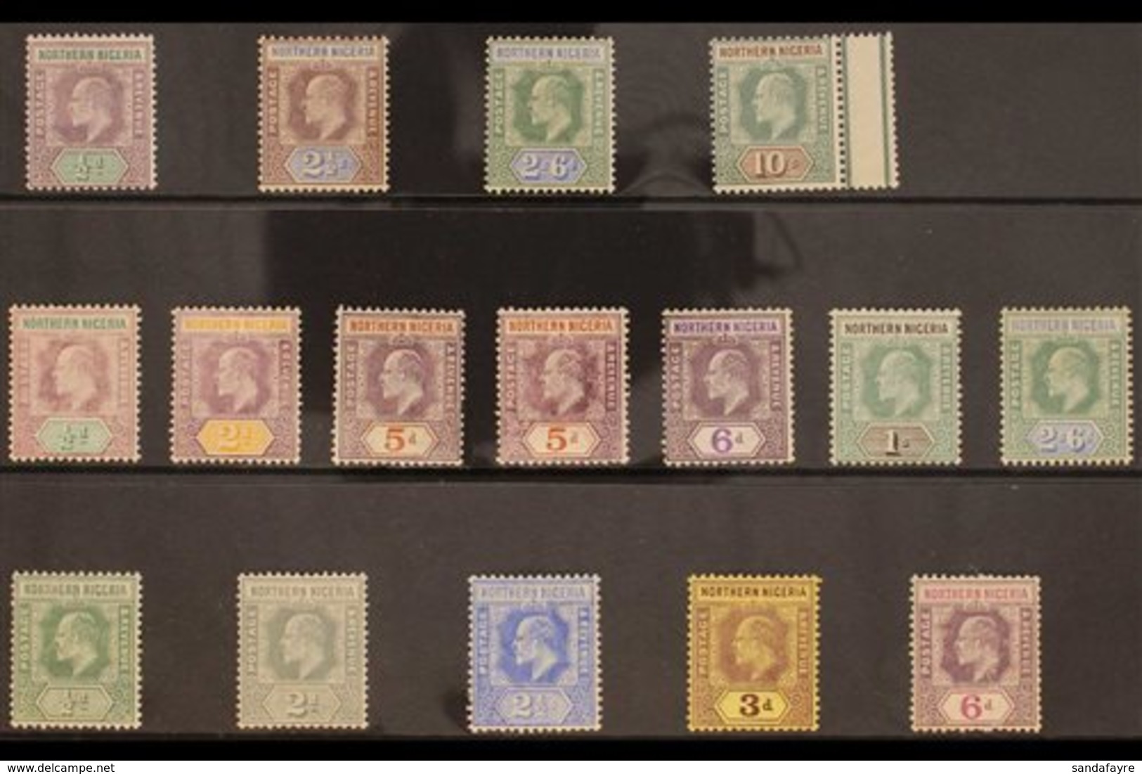 1902-11 MINT KEVII SELECTION Presented On A Stock Card & Includes 1902 CA Wmk Range To 2s6d & 10s, 1905-07 Range With Mo - Nigeria (...-1960)