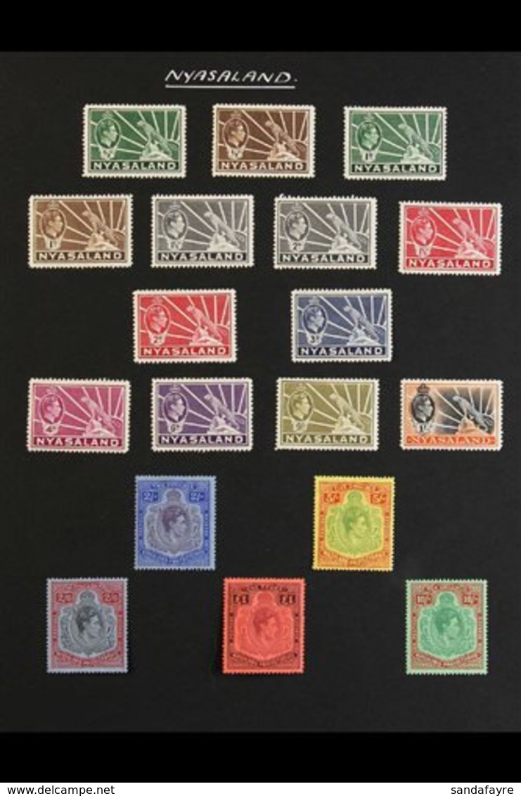 1938-1954 ALL DIFFERENT FINE MINT COLLECTION Includes 1938-44 Definitive Set, 1945 Definitive Set, 1950 Postage Due Set, - Nyassaland (1907-1953)