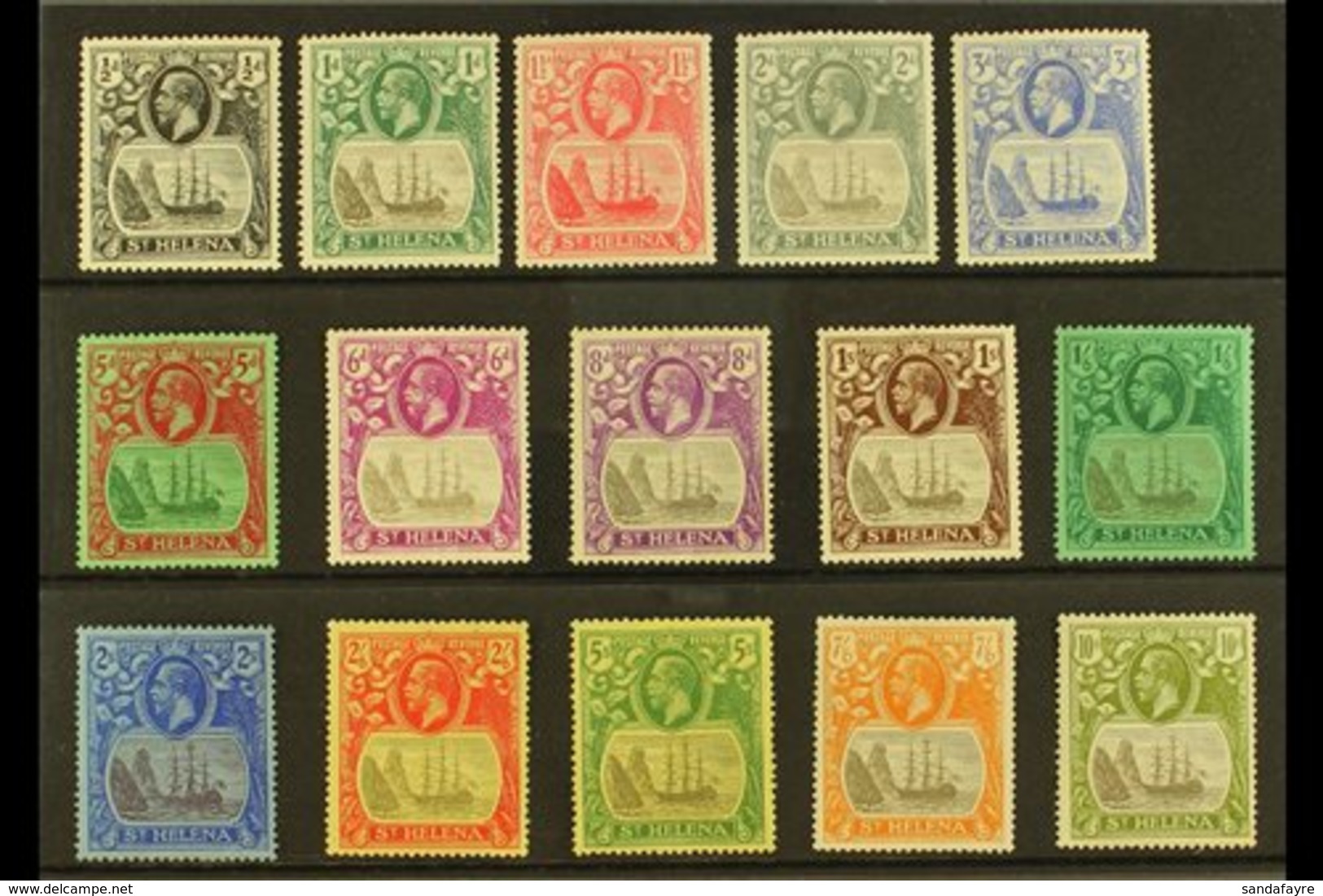 1922-37 Multi Script CA Watermark Set To 10s, SG 97/112, Mint (15 Stamps) For More Images, Please Visit Http://www.sanda - Saint Helena Island