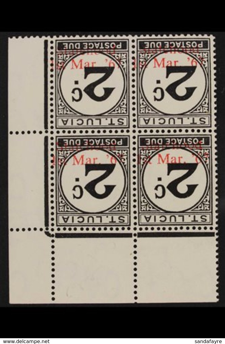 POSTAGE DUE 1967 Overprinted "Statehood / 1st Mar '67" In Red (See Footnote Below SG D12 In SG Part One) On 2c Black (SG - St.Lucia (...-1978)