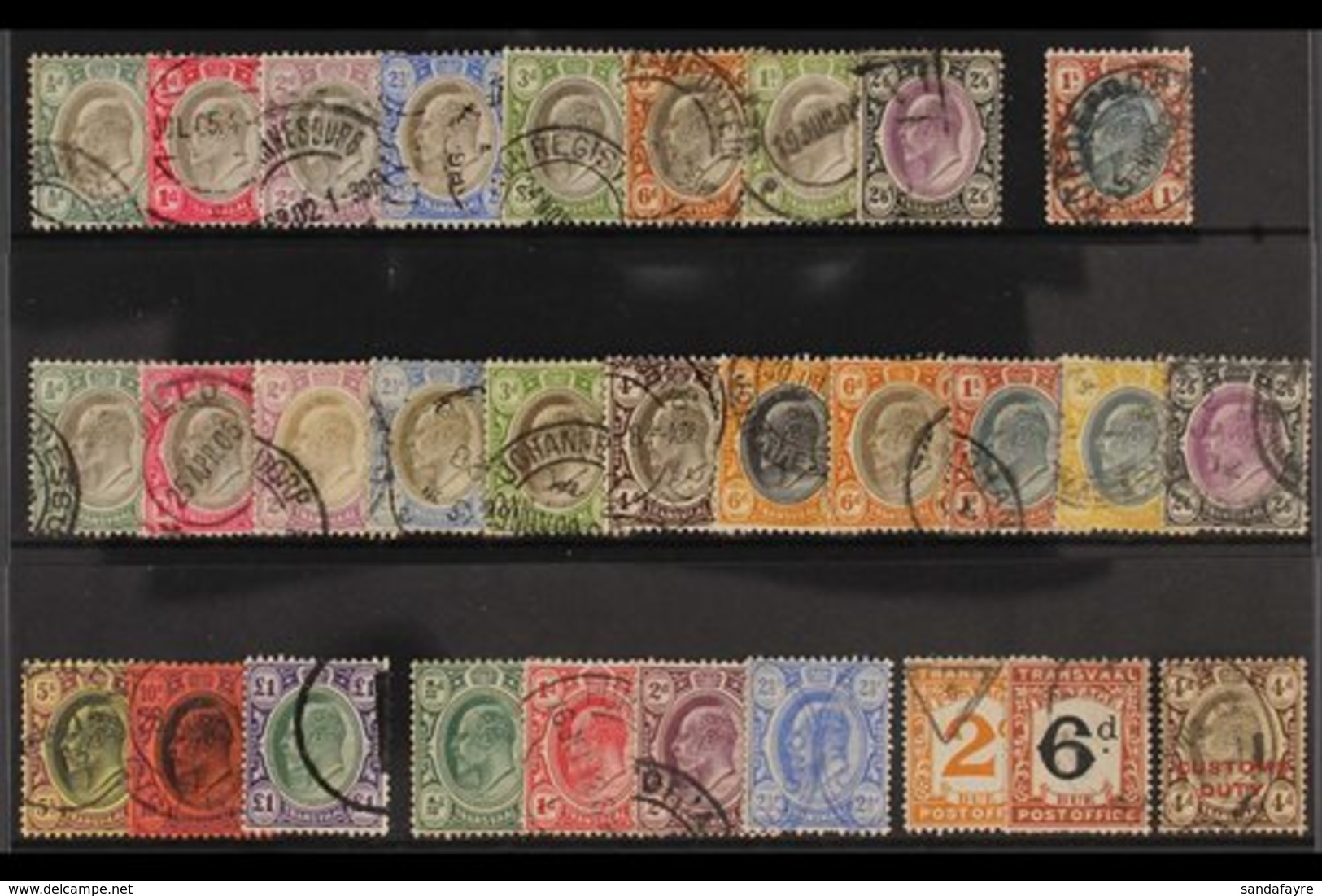 TRANSVAAL 1902-09 KEVII USED RANGES That Includes 1902 CA Wmk Range With Most Values To 2s6d, 1903 1s, 1904-09 Set Of Al - Ohne Zuordnung