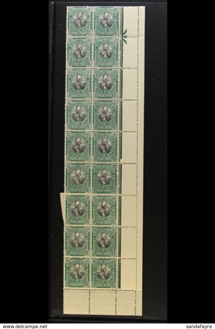 1926-27 ½d Black & Green, Pretoria Printing, Issue 3, Two Complete Columns Of Stamps From Right Of Sheet (R1-20/11+12) W - Sin Clasificación