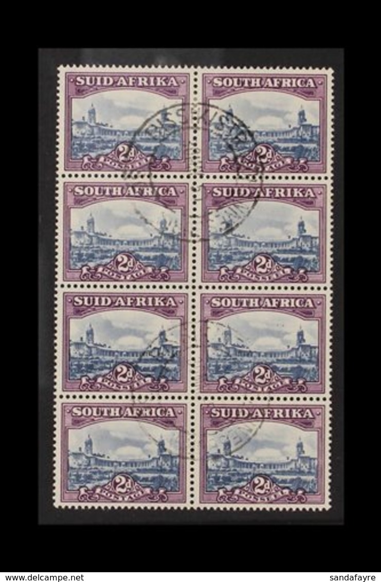 1947-54 2d Slate-blue & Purple SG 116 (Handbook Issue 13), Very Fine Used BLOCK Of 8 With One Stamp Showing Two Dots In  - Unclassified