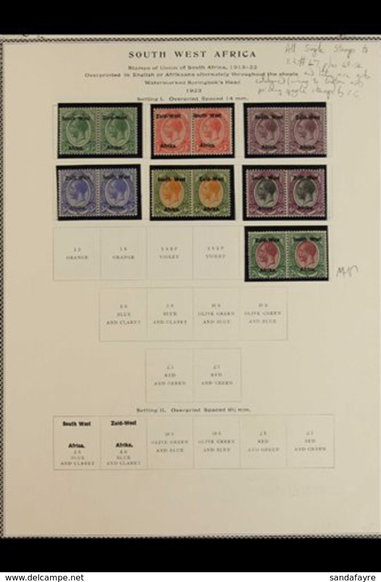 1923-1954 FINE MINT COLLECTION In Hingeless Mounts On Leaves, Includes 1923 Opts Setting I Pairs Set To 6d & 2s6d (this  - South West Africa (1923-1990)