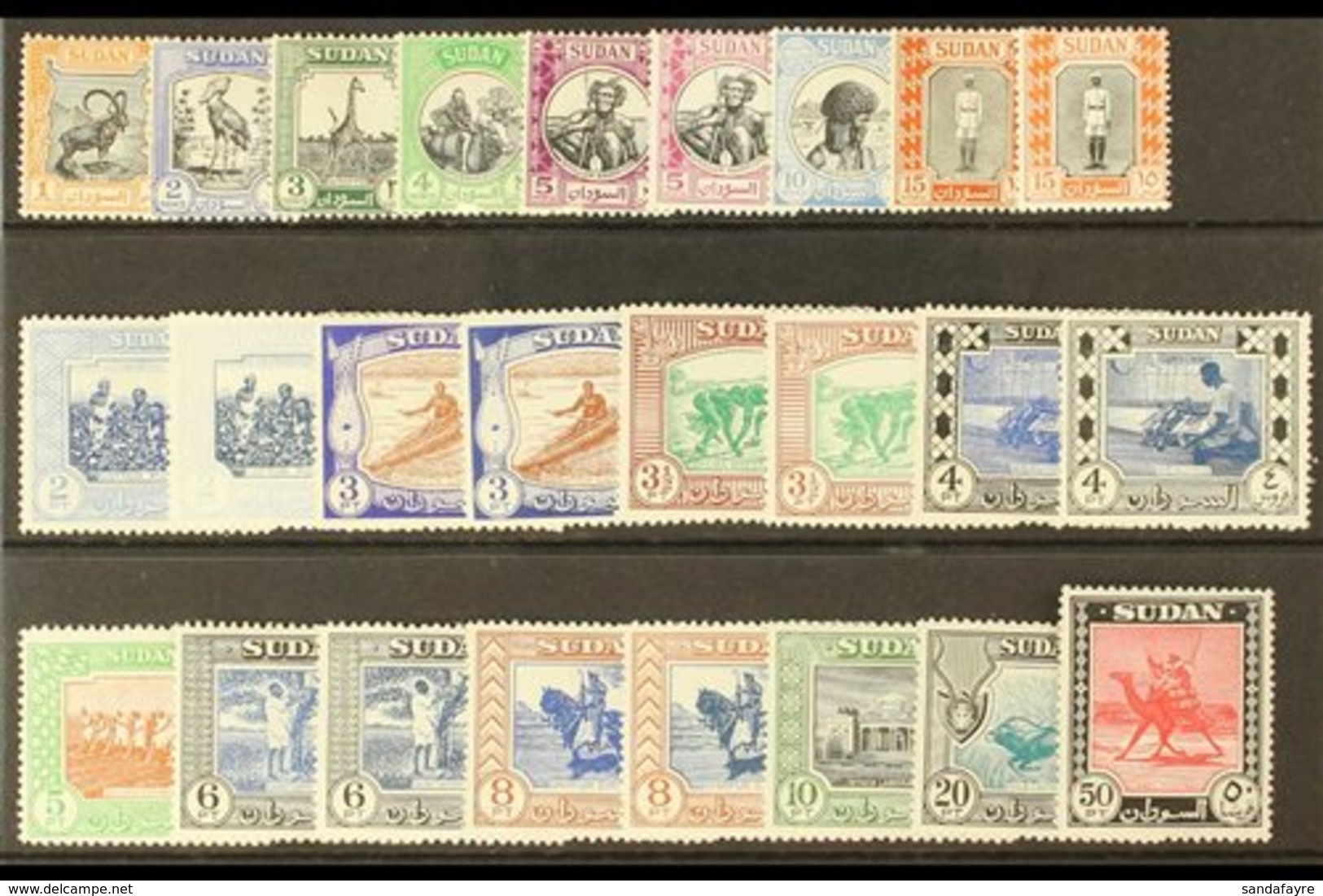 1951-61 Pictorials Issue Complete With All The Additional Listed Shades, SG 123-139, Very Fine Mint (25 Stamps) For More - Sudan (...-1951)