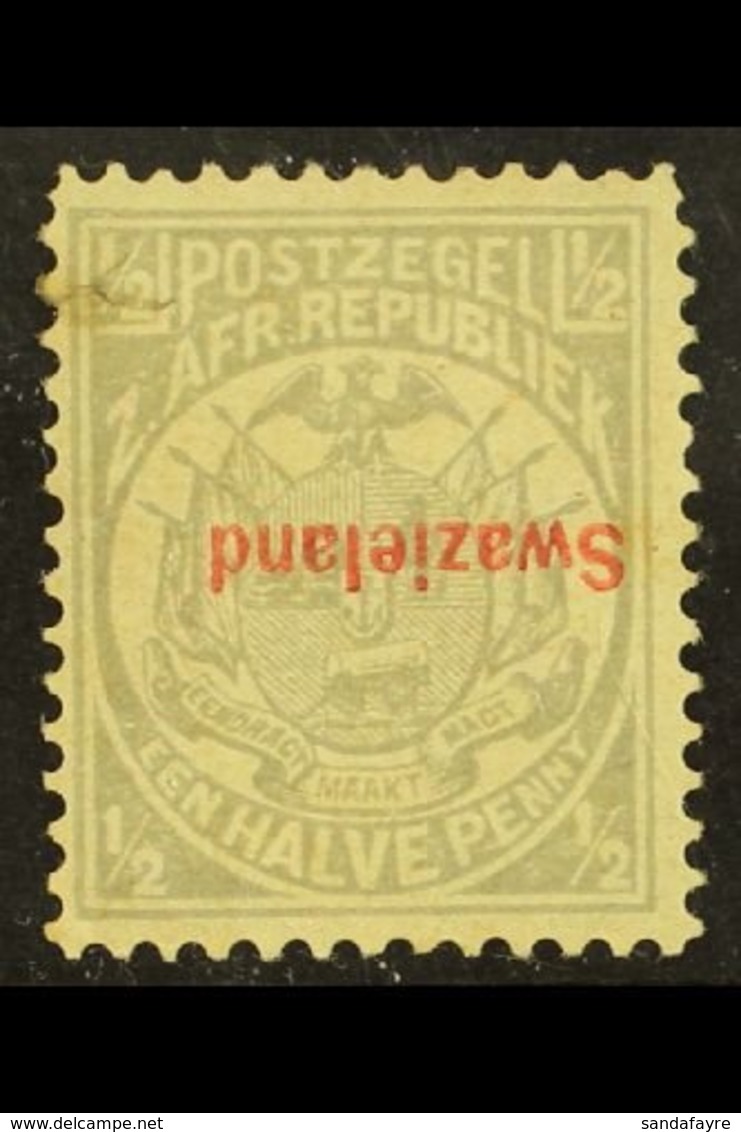 1892 ½d Grey Overprint INVERTED, SG 10a, Mint With A Small Tear At Upper Left, With PFSA 1997 Photo Certificate. For Mor - Swaziland (...-1967)