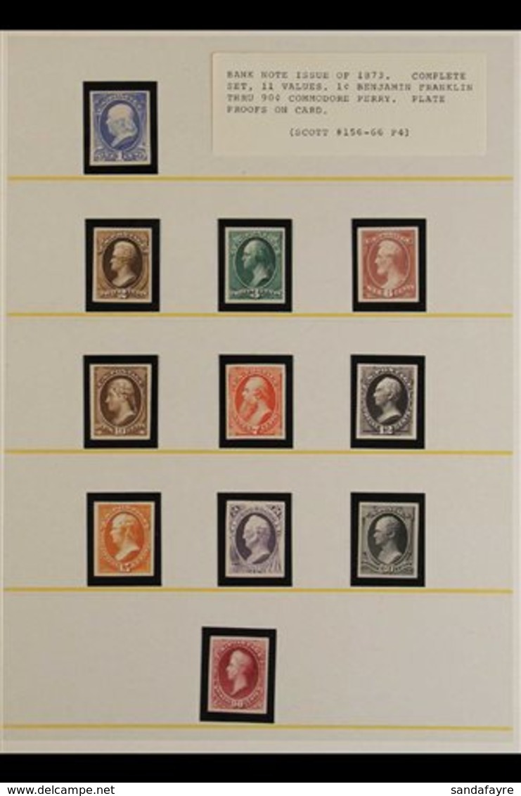 1873 Banknote Issue Complete Set Of Imperforate PROOFS ON CARD, Scott 156P4/166P4, Superb (11 Proofs) For More Images, P - Sonstige & Ohne Zuordnung