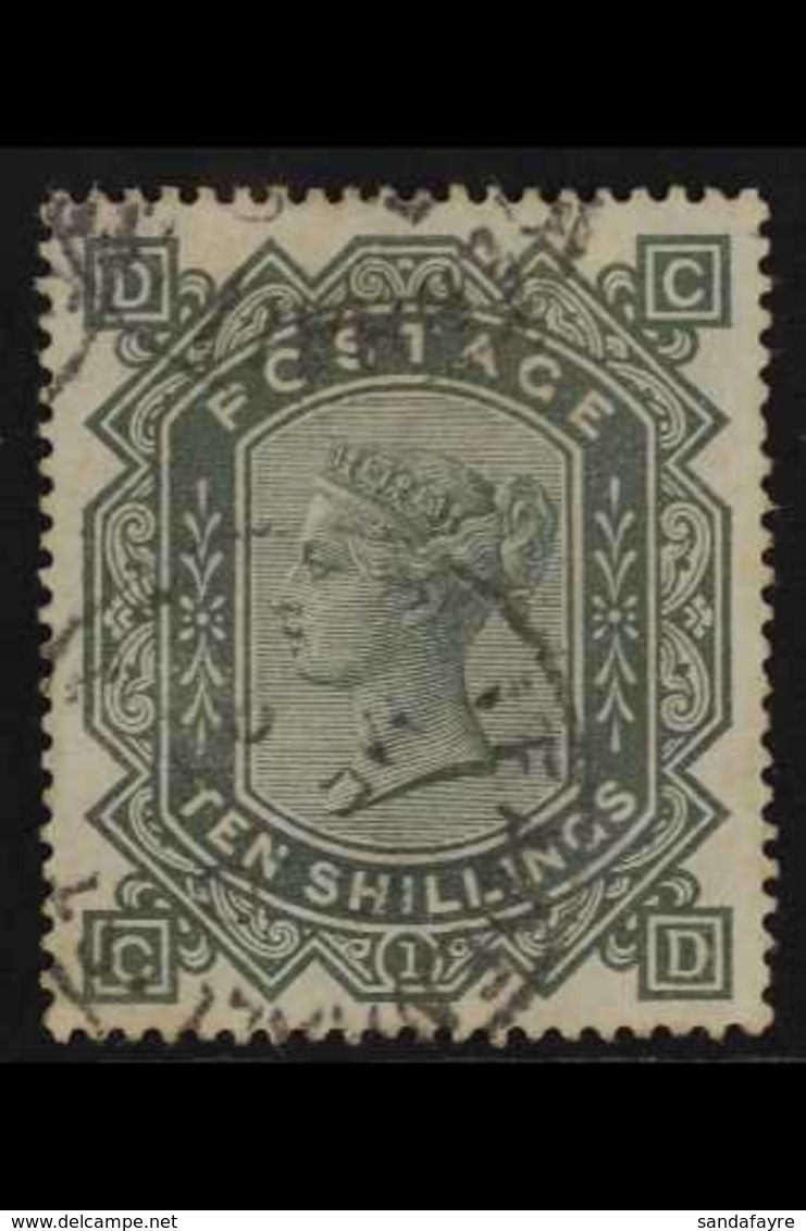 1867-83 10s Grey - Green On Blued Wmk Large Anchor Paper, SG 131, SUPERB USED With Light Cds Cancellations, Fresh And We - Sonstige & Ohne Zuordnung