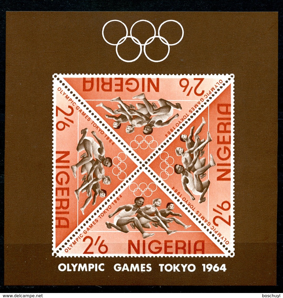 Nigeria, 1964, Olympic Summer Games Tokyo, Sports, MNH, Michel Block 4 - Nigeria (1961-...)