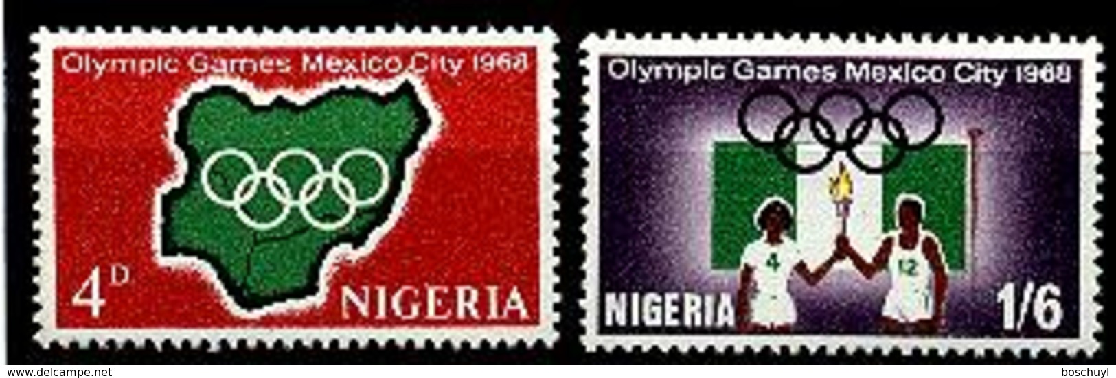 Nigeria, 1968, Olympic Summer Games Mexico, Sports, MNH, Michel 216-217 - Nigeria (1961-...)