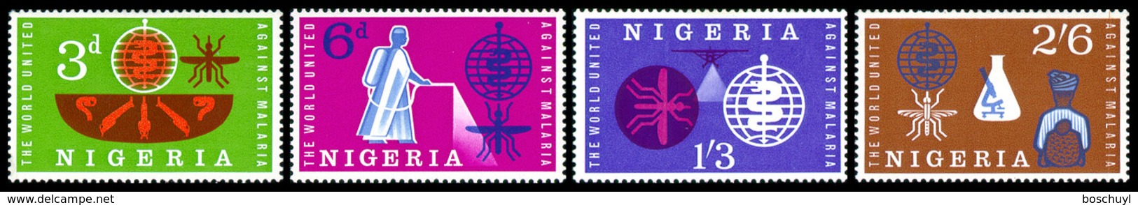 Nigeria, 1962, Fight Against Malaria, WHO, United Nations, MNH, Michel 119-122 - Nigeria (1961-...)