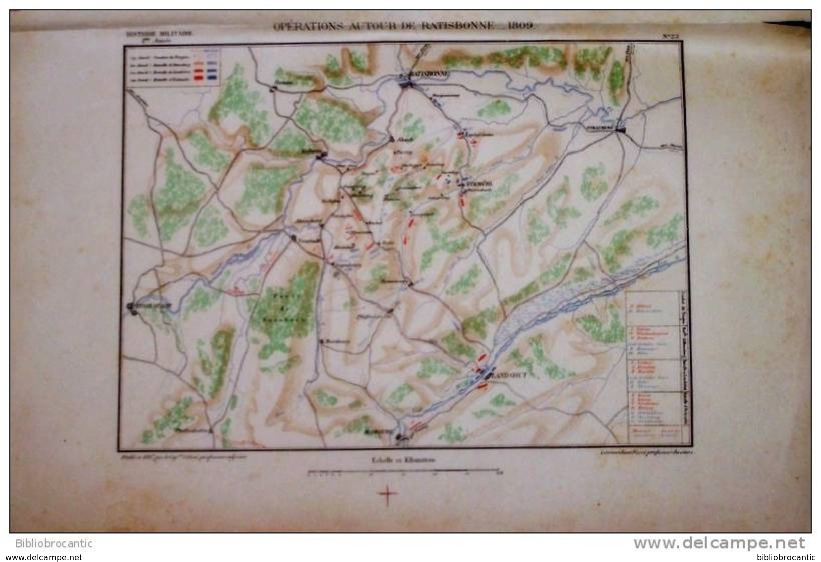 CARTE HISTORIQUE MILITAIRE - 1er EMPIRE/NAPOLEON < OPERATIONS AUTOUR DE RASTIBONE 1809 - Autres & Non Classés