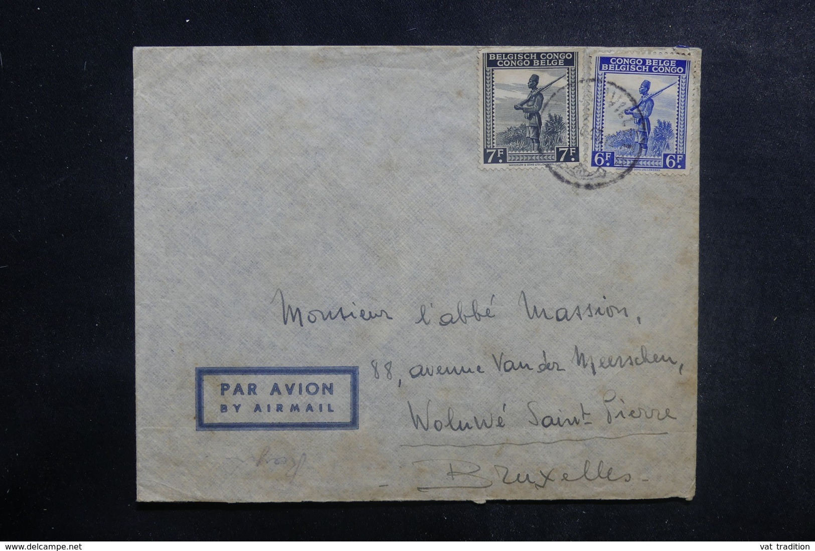 CONGO BELGE - Enveloppe De Léopoldville Pour La Belgique Par Avion En 1947 , Affranchissement Plaisant - L 41813 - Cartas & Documentos