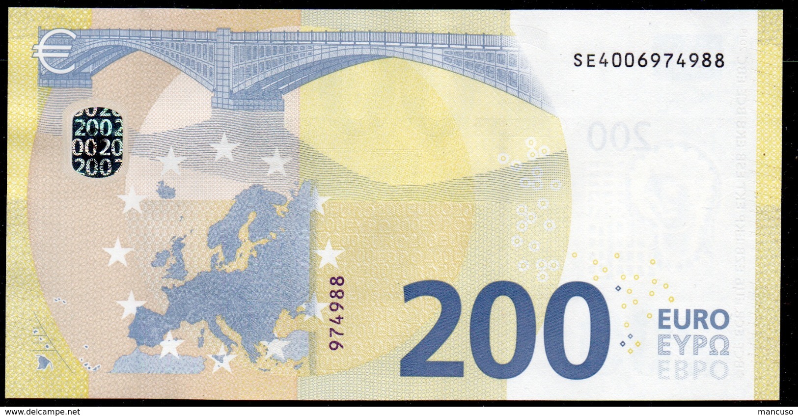 ITALIA € 200 SE S004 "00"  DRAGHI   UNC - 200 Euro