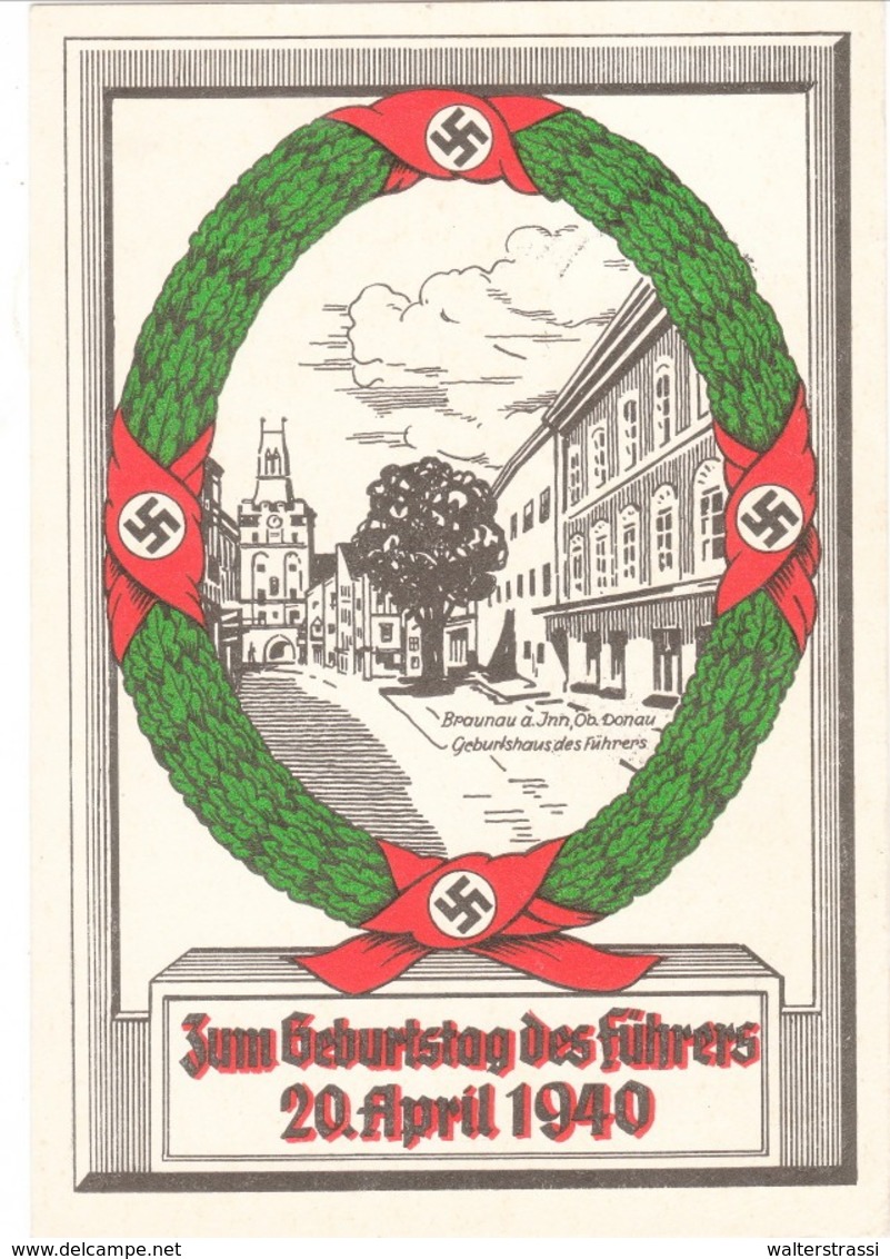 Propaganda Karte, Geburtstag Des FÜHRERS 1940, Stempel WIEN - Oorlog 1939-45