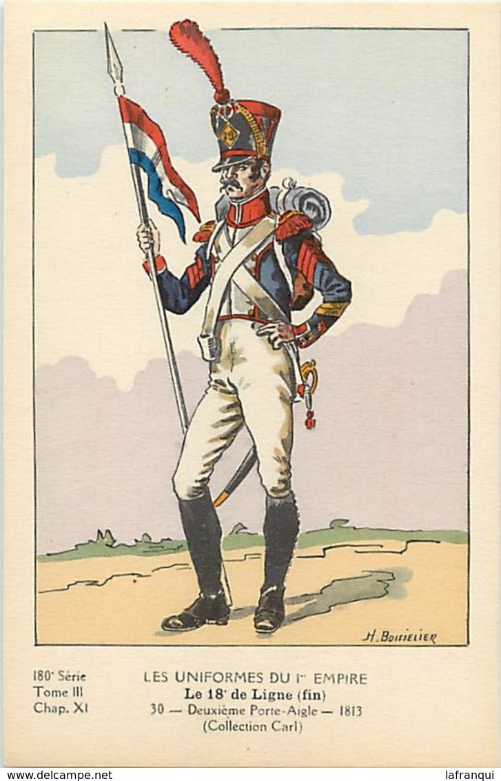 Themes Div-ref CC952- Militaires -militaria -uniformes Du 1er Empire -le 18eme De Ligne  -illustrateur Boisselier - Uniformes