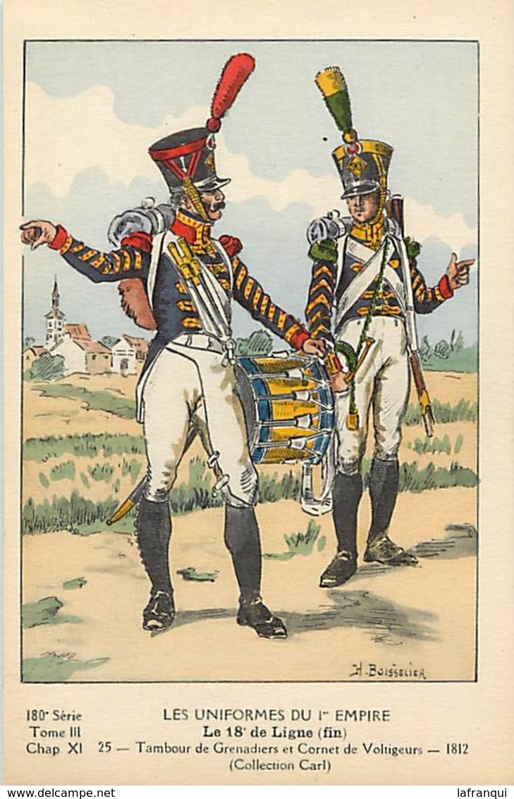 Themes Div-ref CC947- Militaires -militaria -uniformes Du 1er Empire -le 18eme De Ligne  -illustrateur Boisselier - Uniformes