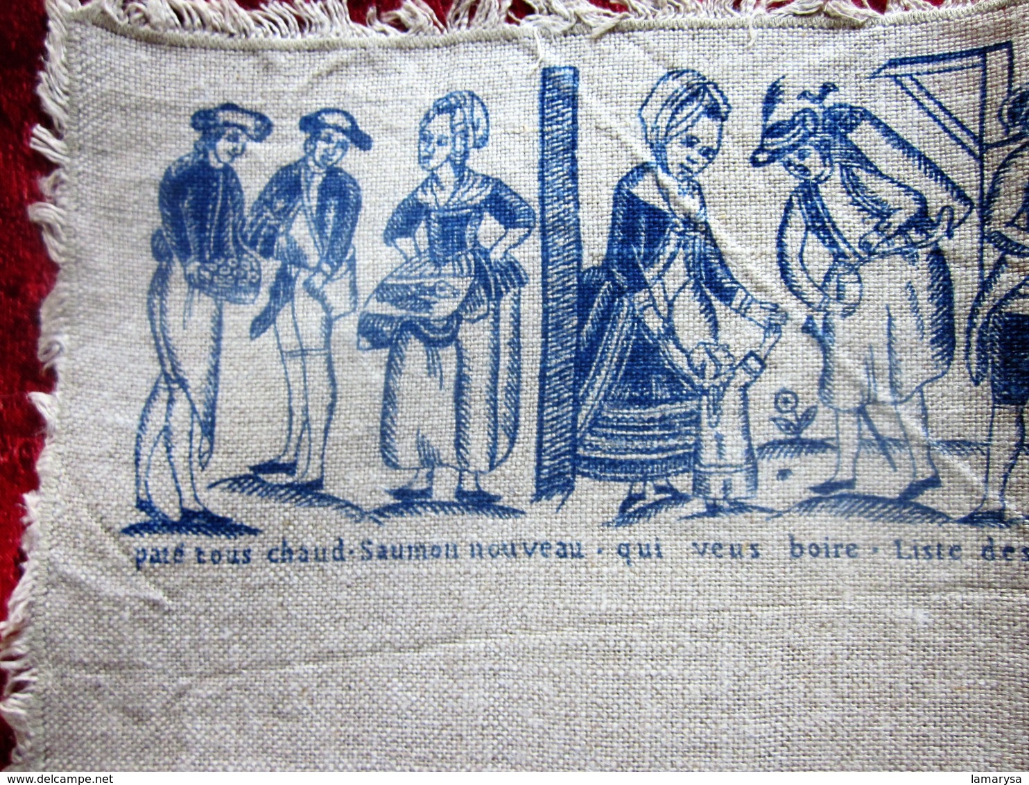 Vintage Ancienne Toile En Lin A Broder Avec En Exemple Un Motif De Broderie De France Voir Les Scanns Loisirs Créatifs - Autres & Non Classés