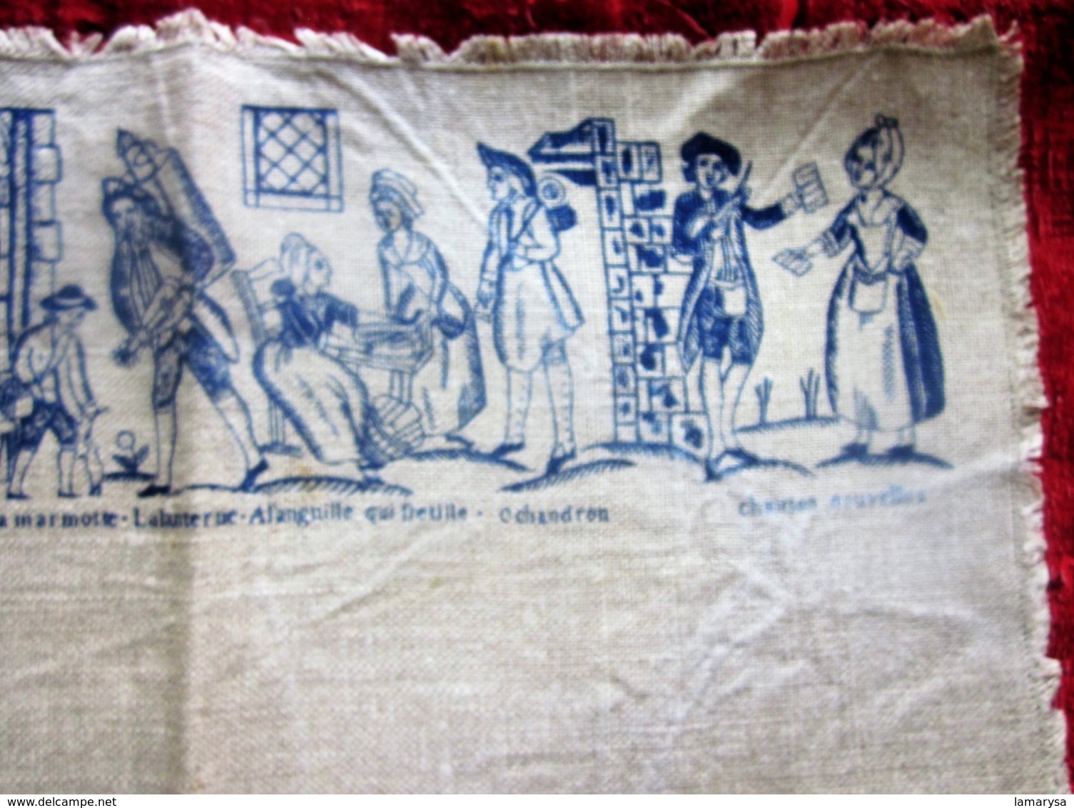 Vintage Old Linen Canvas To Embroider With An Example Of Embroidery Of France See The Scanners Creative Hobbies - Autres & Non Classés