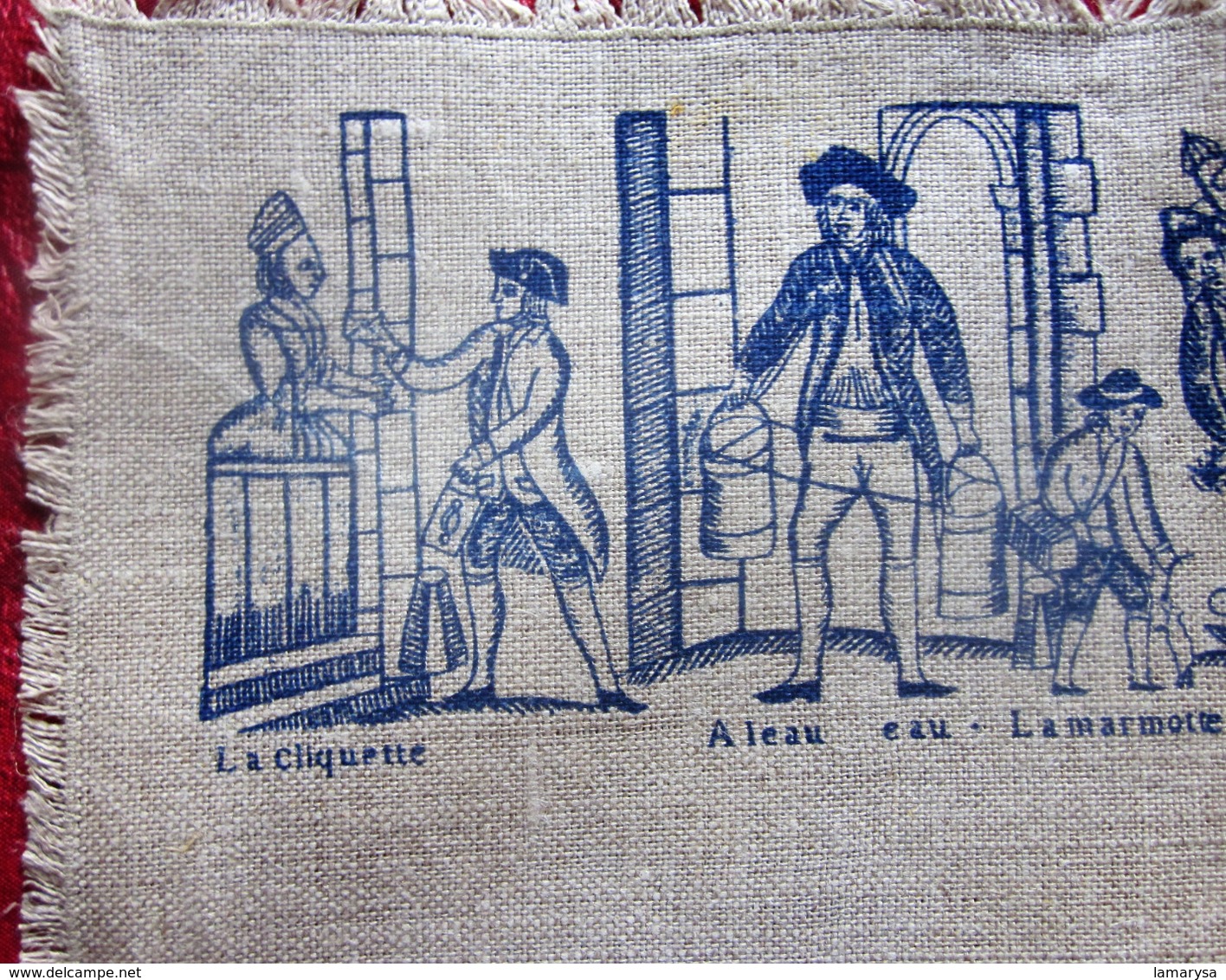 Vintage Old Linen Canvas To Embroider With An Example Of Embroidery Of France See The Scanners Creative Hobbies - Autres & Non Classés