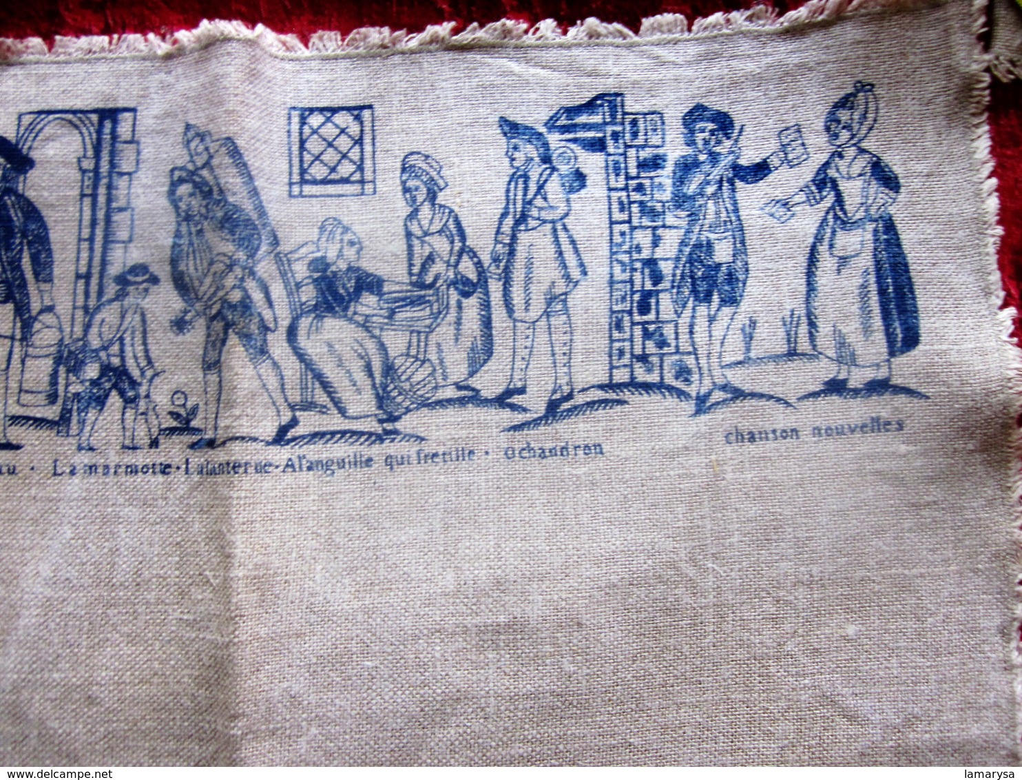 Vintage Ancienne Toile En Lin A Broder Avec En Exemple Un Motif De Broderie De France Voir Les Scanns Loisirs Créatifs - Autres & Non Classés