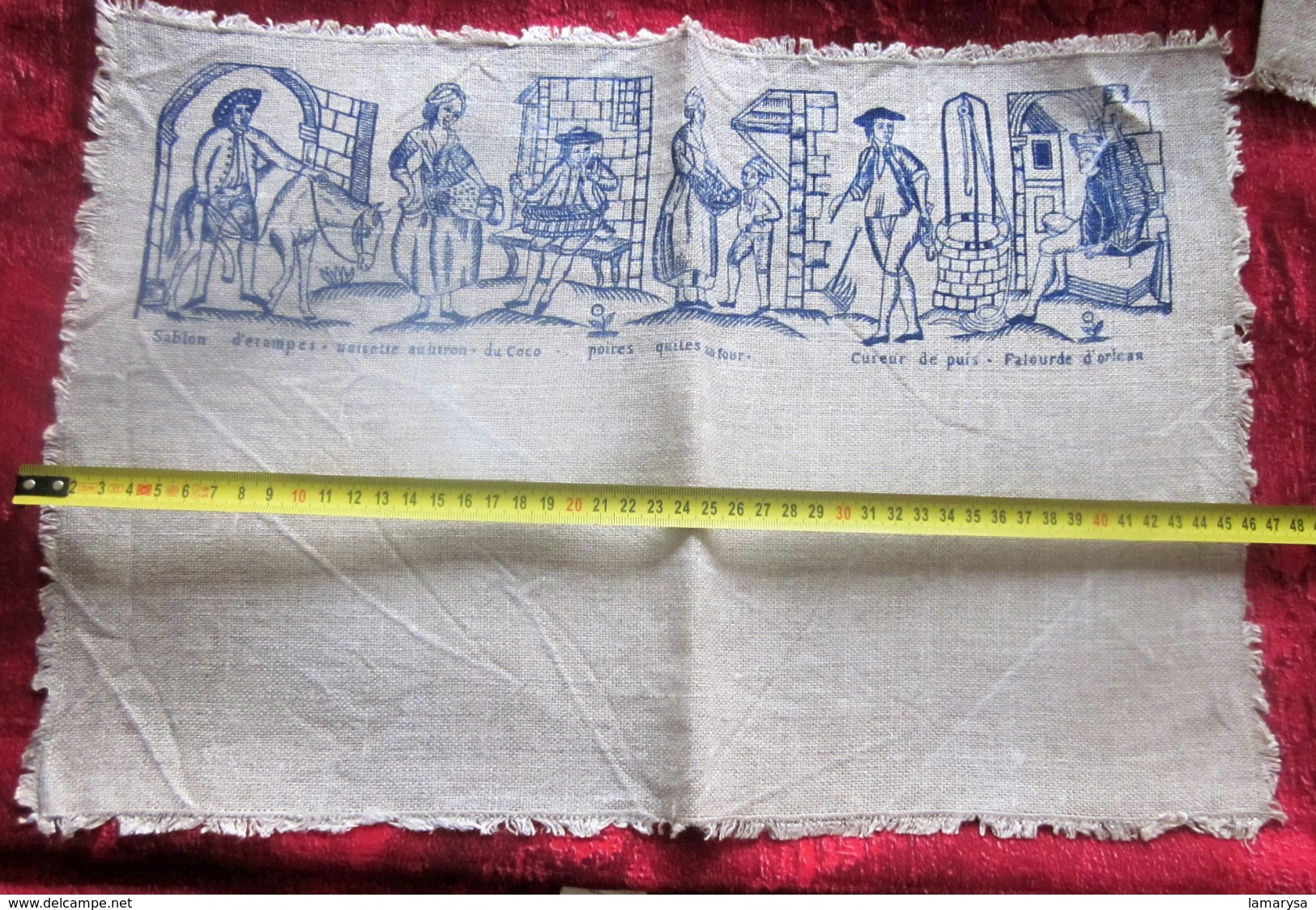 Vintage Ancienne Toile En Lin A Broder Avec En Exemple Un Motif De Broderie De France Voir Les Scanns Loisirs Créatifs - Autres & Non Classés