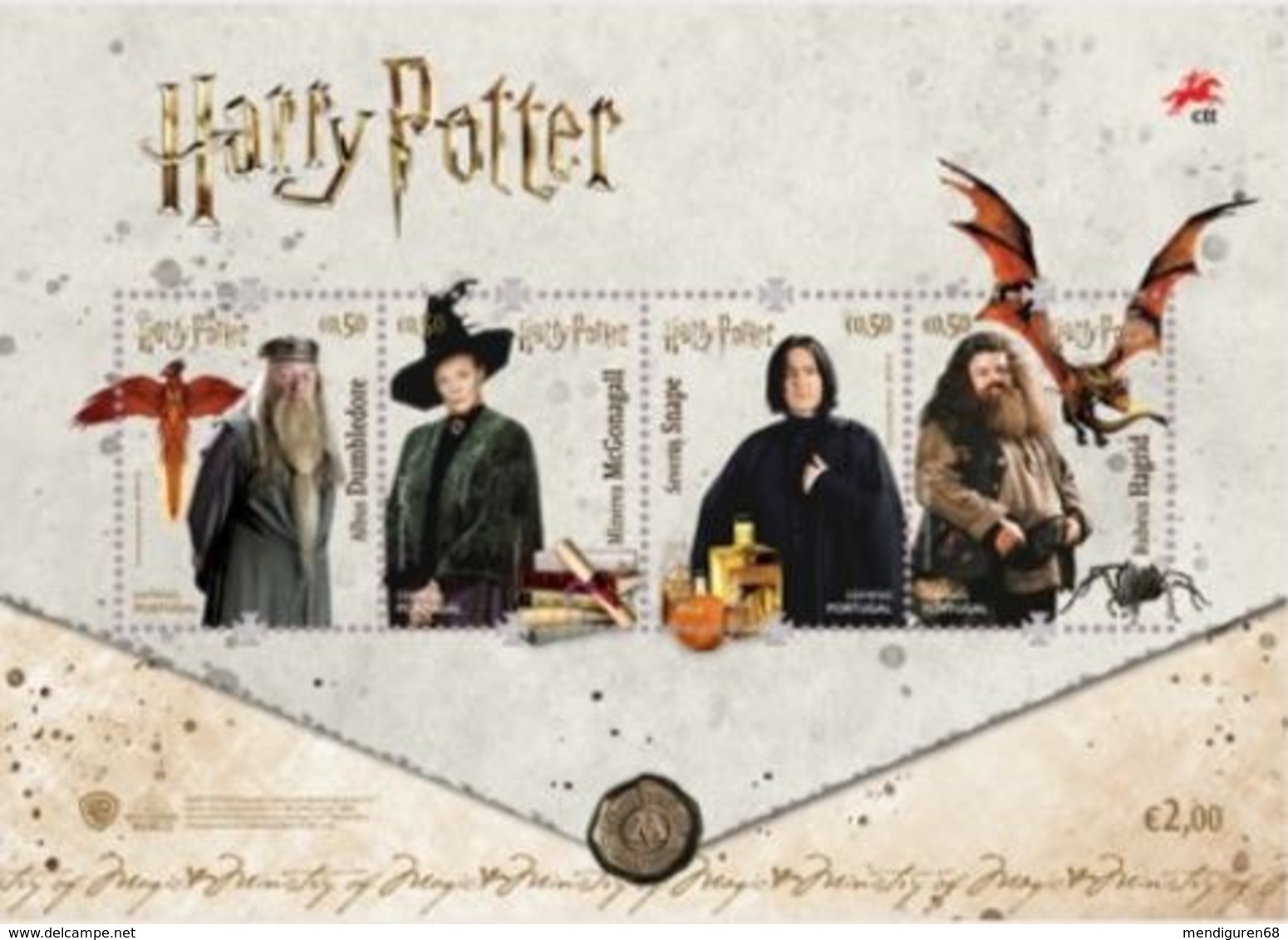 PORTUGAL 2019 HARRY POTTER MINISHEET OF 4V MNH  MI BL477-4534-37 - Neufs