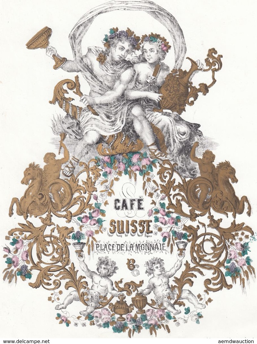 CARTE PORCELAINE. Café Suisse, Place De La Monnaie, [Br - Autres & Non Classés