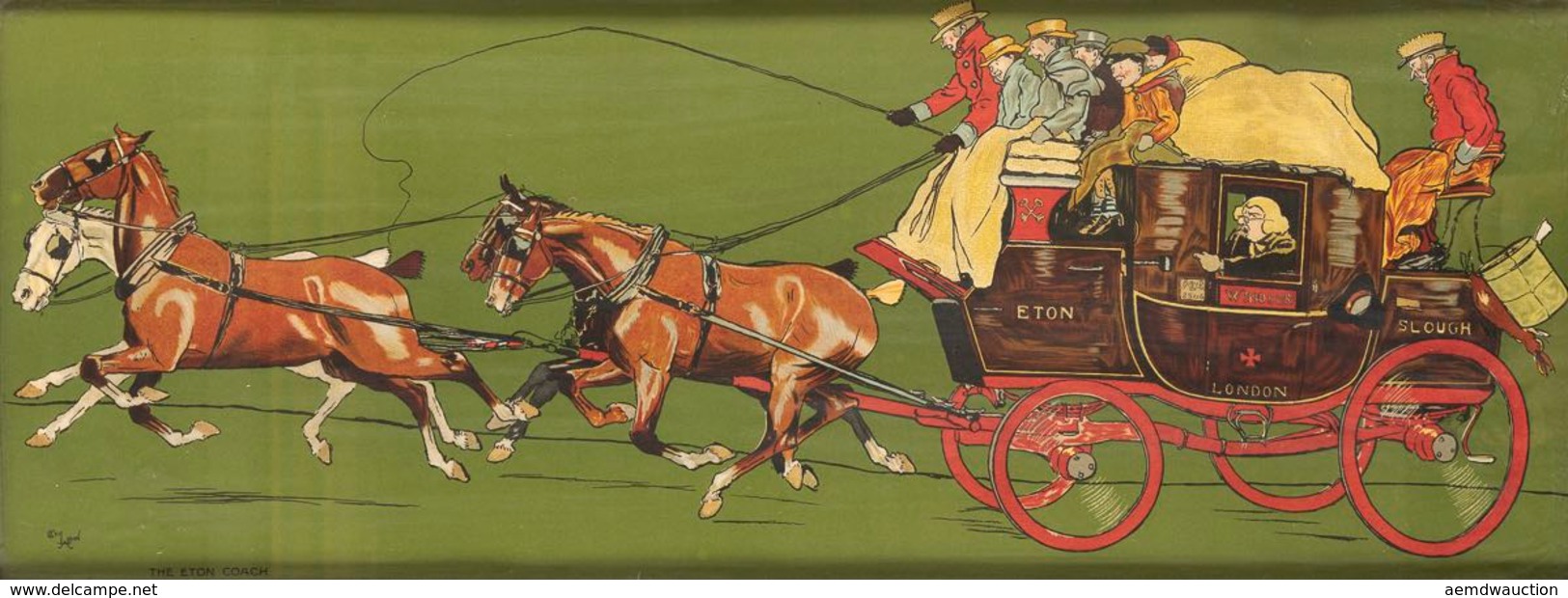 D'après Cecil ALDIN - The Eton Coach. - Young Blood. En - Estampes & Gravures