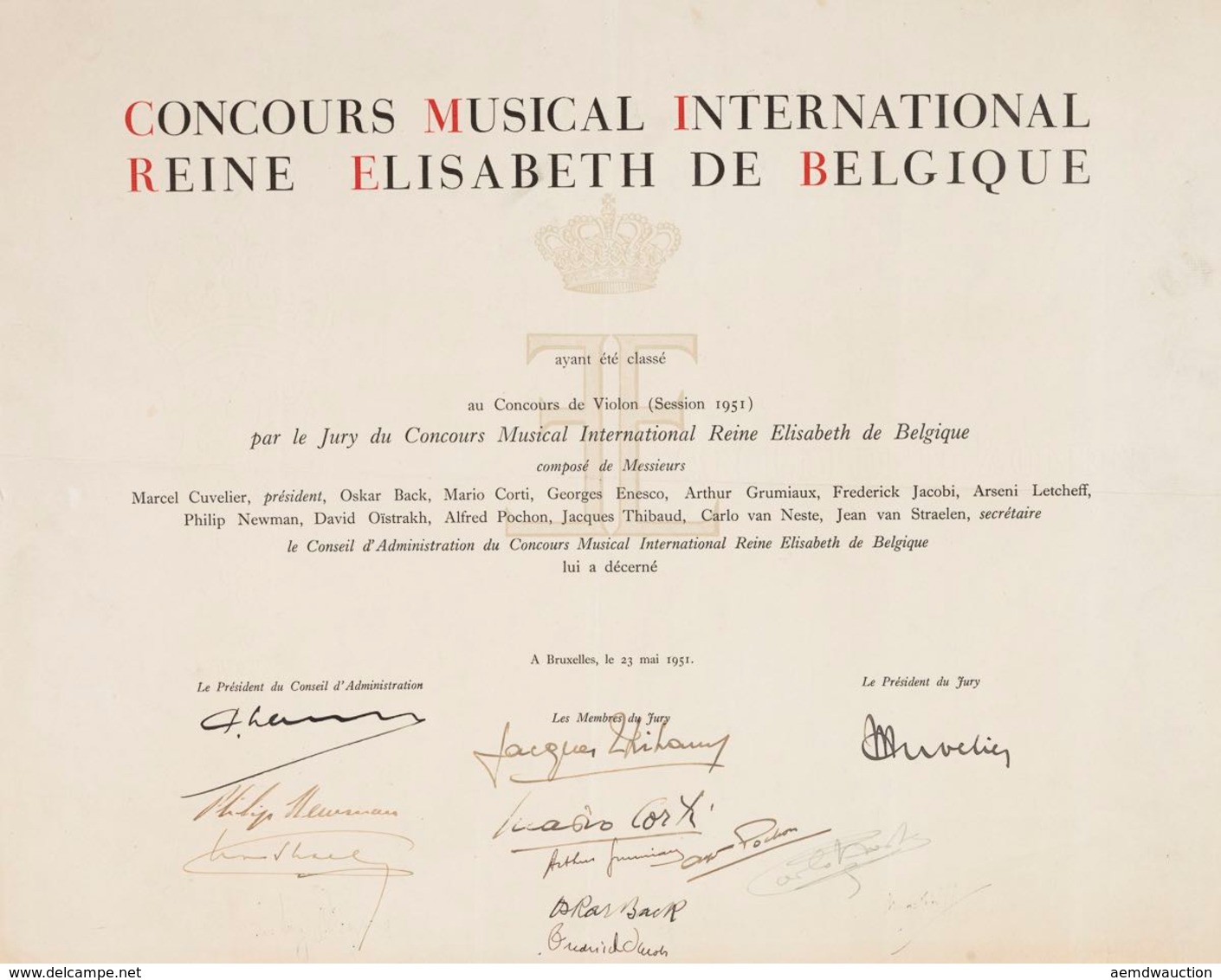 CONCOURS MUSICAL INTERNATIONAL REINE ÉLISABETH DE BELGI - Ohne Zuordnung