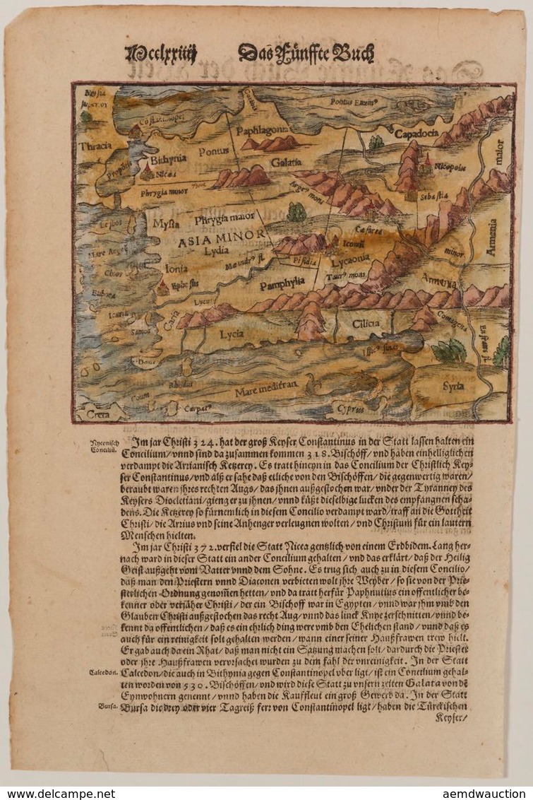Sebastian MÜNSTER - [Carte De L’Asie Mineure]. - Topographical Maps