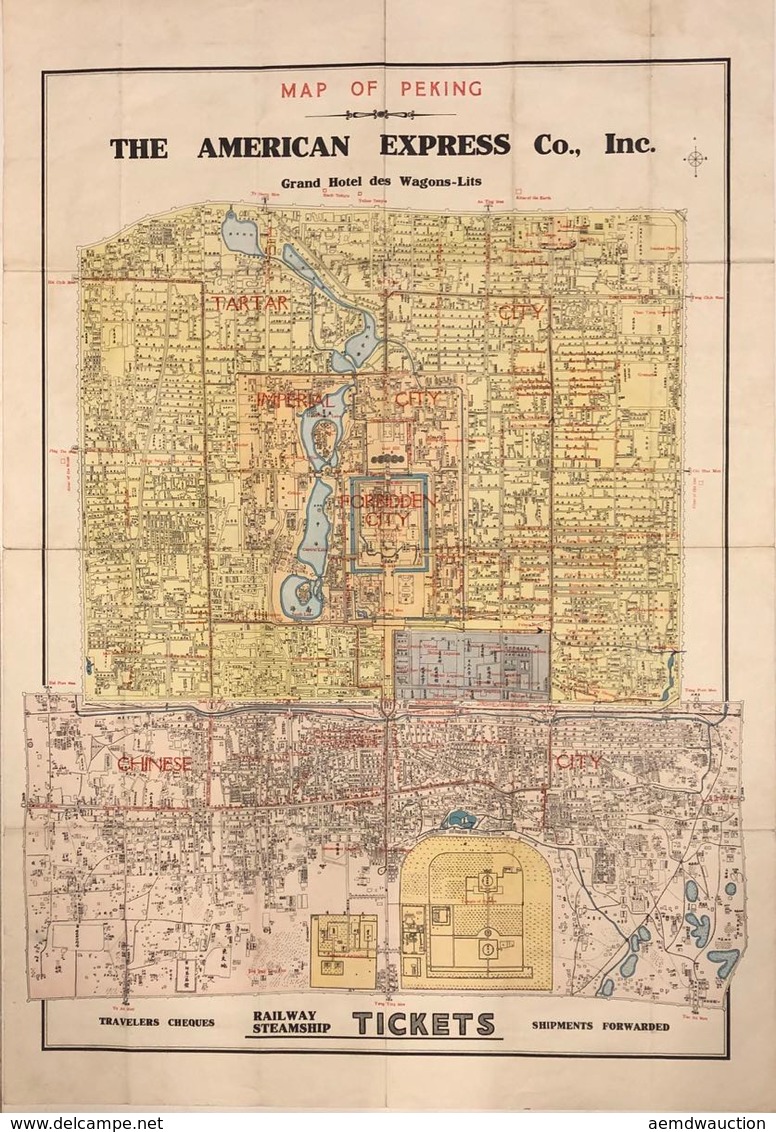 [CHINE] MAP OF PEKING. The American Express Co., Inc. G - Unclassified