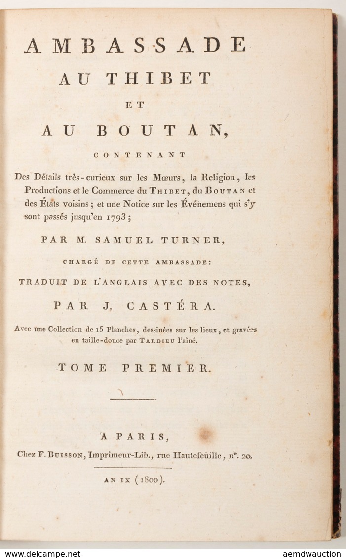 [CHINE] Samuel TURNER - Ambassade Au Thibet Et Au Bouta - Unclassified