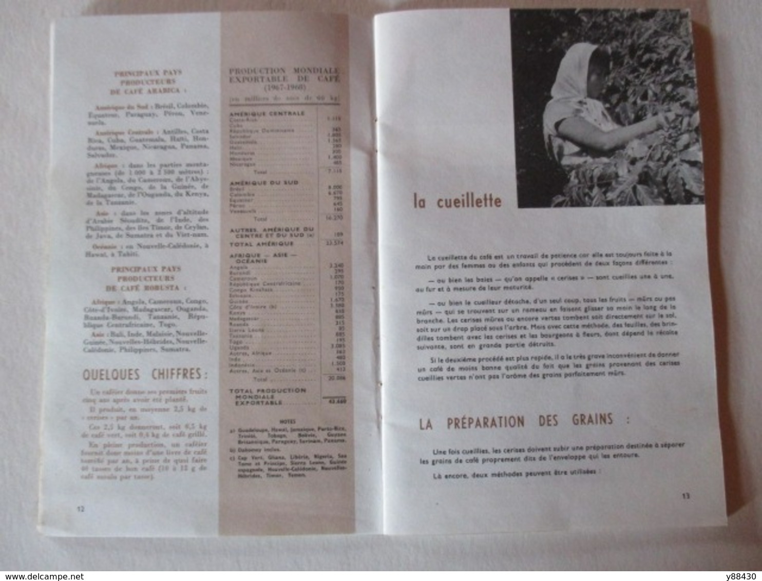 Livret . LA MERVEILLEUSE HISTOIRE DU CAFE -  Brochure éditée par le Comité Français du Café - 42 pages - 18 photos