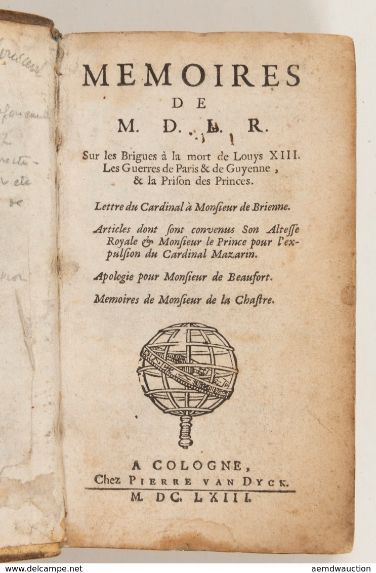 [François De  LA ROCHEFOUCAULD ]- Memoires Sur Les Brig - Ohne Zuordnung