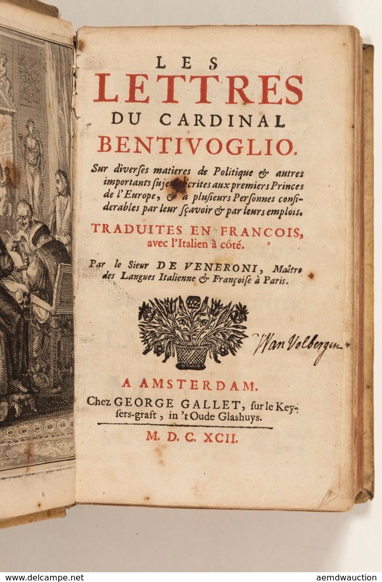 Guido BENTIVOGLIO / JOACHIM DE WICQUEFORT - Lettres Sur - Autres & Non Classés