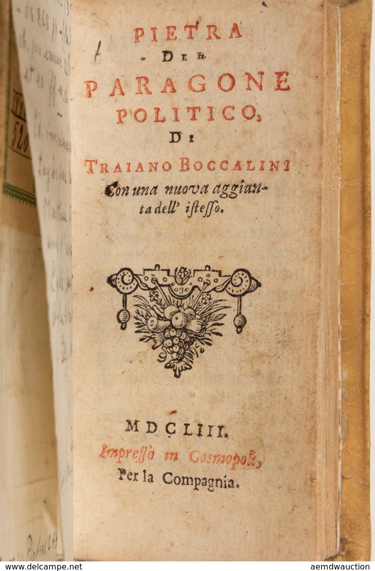 Trajano BOCCALINI - Pietra Del Paragone Politico. Con U - Other & Unclassified