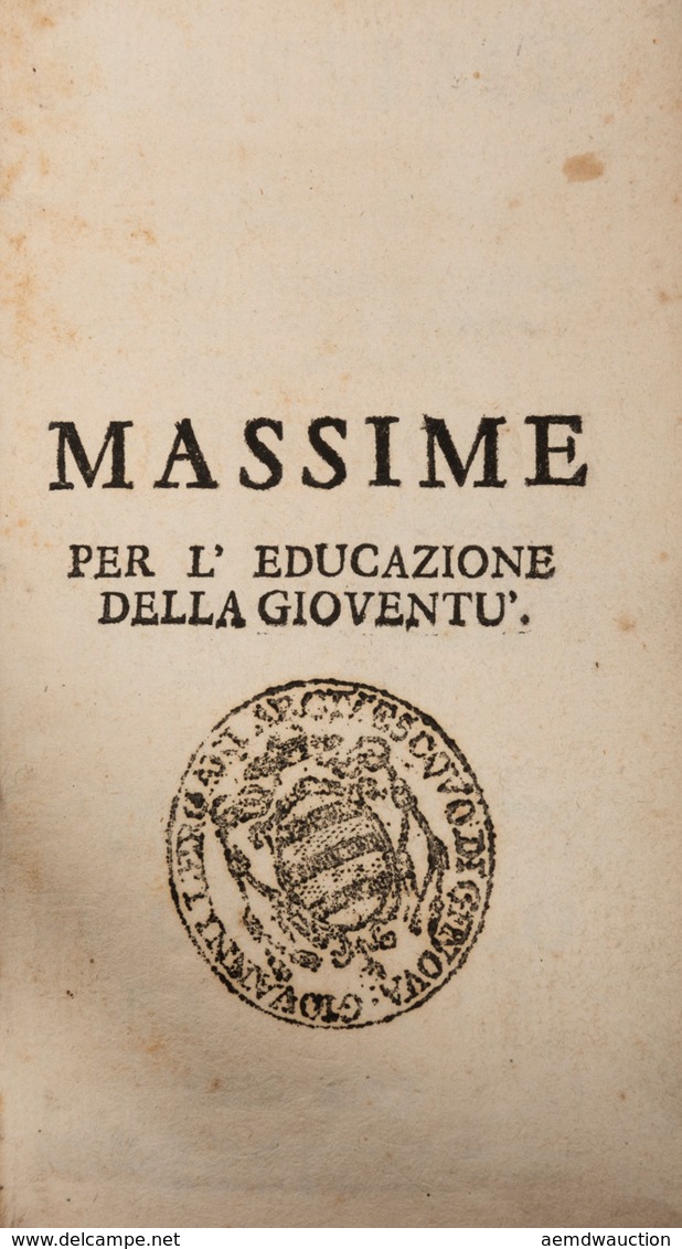 Ottavio IMBERTI - Massime Per Educazione Della Gioventu - Altri & Non Classificati