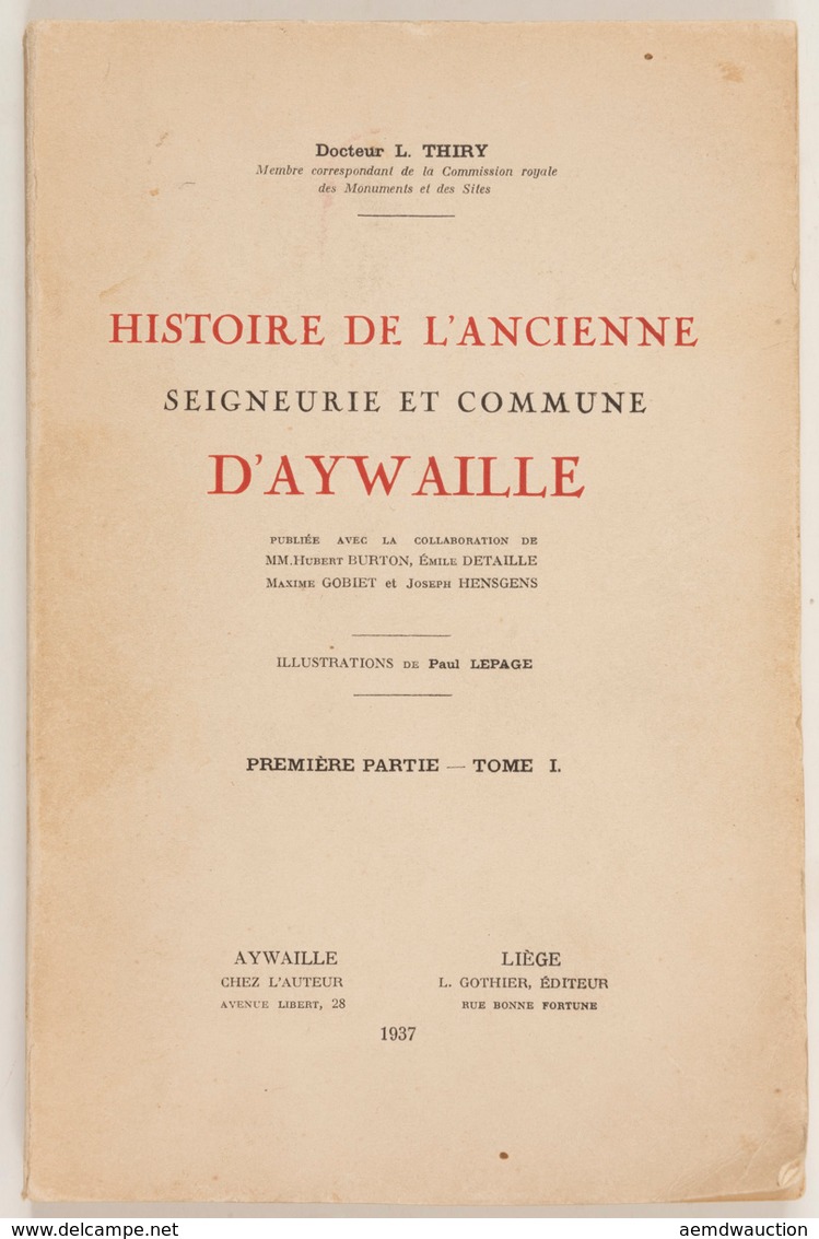 [AYWAILLE] Louis THIRY - Histoire De L'ancienne Seigneu - Ohne Zuordnung