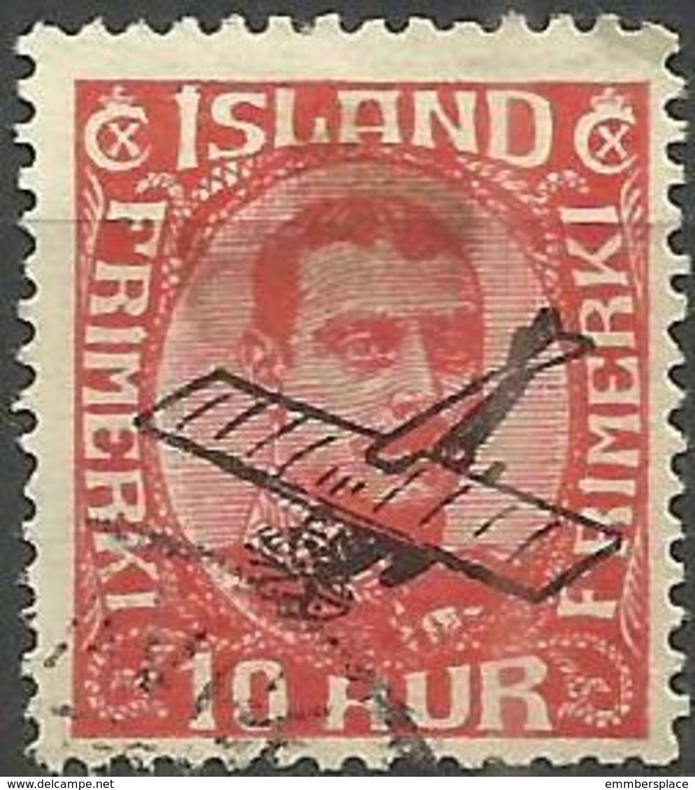 Iceland - 1928 Airplane Overprint 10c Used  Sc C1 - Poste Aérienne