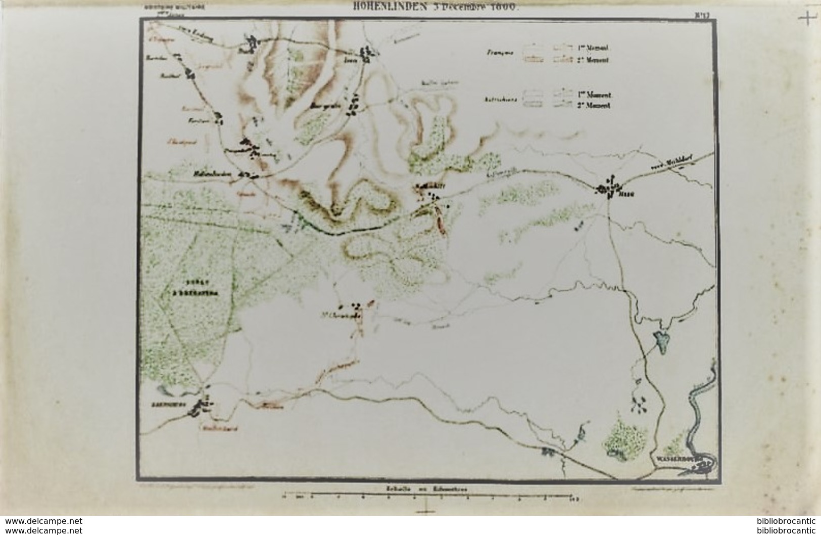 CARTE HISTORIQUE MILITAIRE - BATAILLE DE HOHENLINDEN LE 2 DECEMBRE 1800 Gagnée Par Le GENERAL MOREAU - Autres & Non Classés