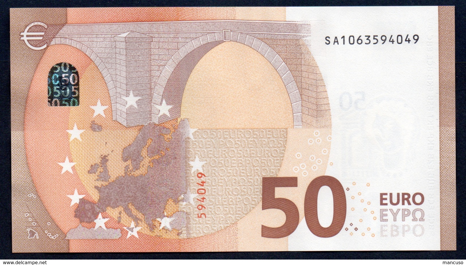 50 EURO ITALIA  SA  S005  Ch. "06"  - DRAGHI   UNC - 50 Euro