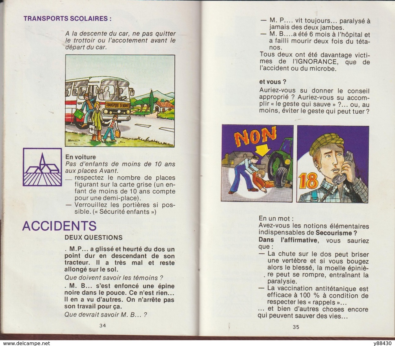 LE TRACTEUR ET VOTRE SECURITE - Livret de 1977 édité par LA PREVENTION RURALE - 50 pages - 22 photos