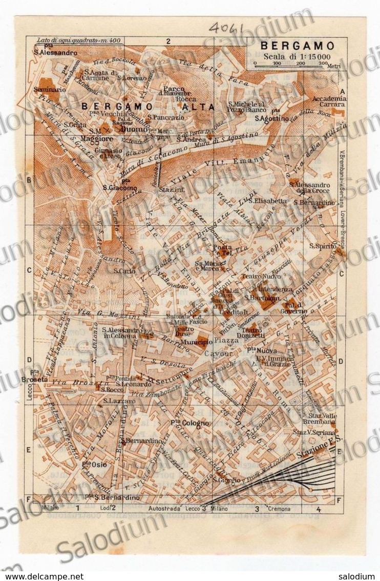 BERGAMO  - Mappa Cartina - Altri & Non Classificati