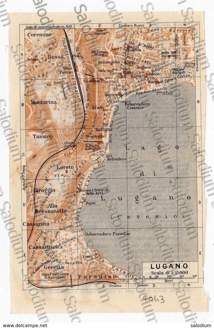 LAGO DI LUGANO LUGANO  - Mappa Cartina - Altri & Non Classificati