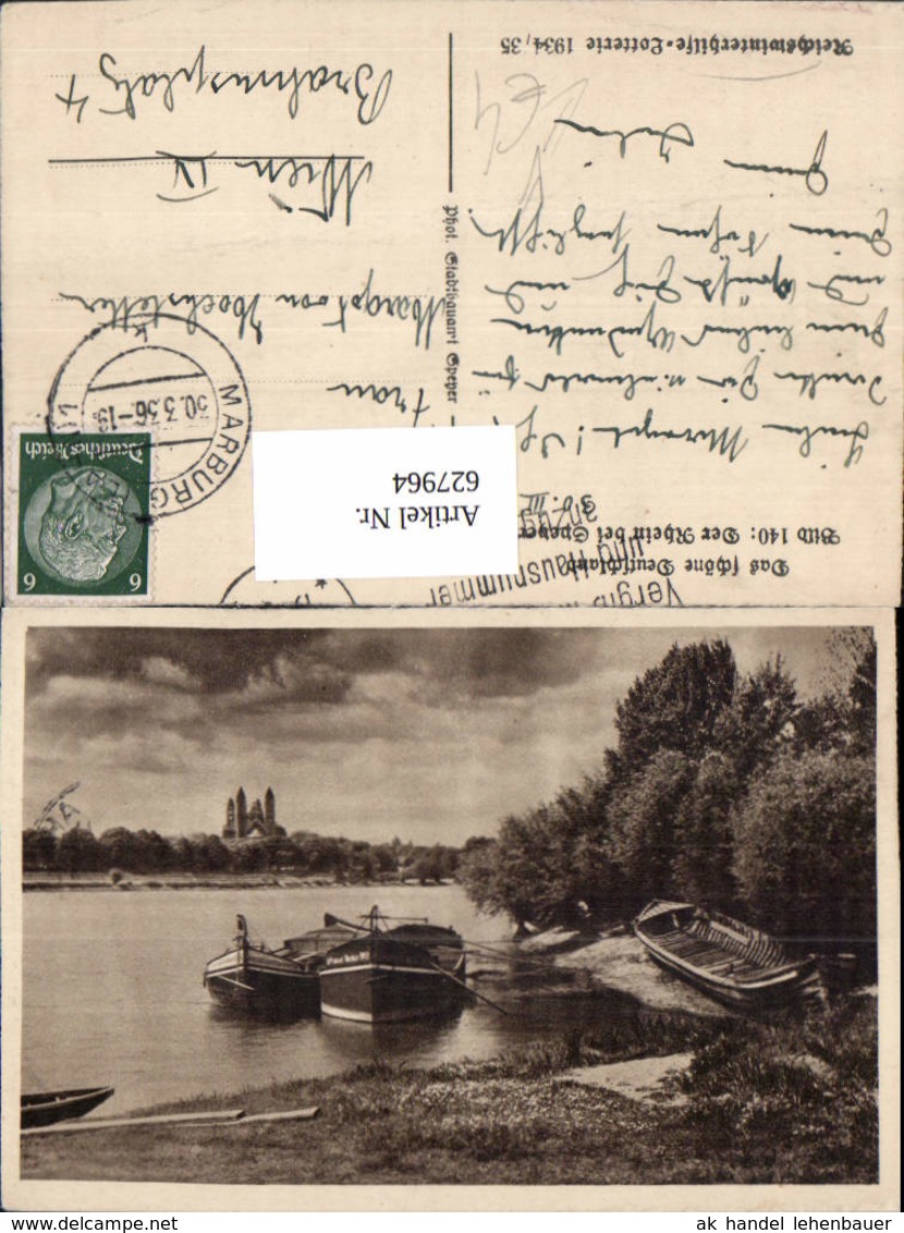 627964,Der Rhein B. Speyer Boote A. Ufer Pub Reichswinterhilfe-Lotterie 1934/35 - Sonstige & Ohne Zuordnung