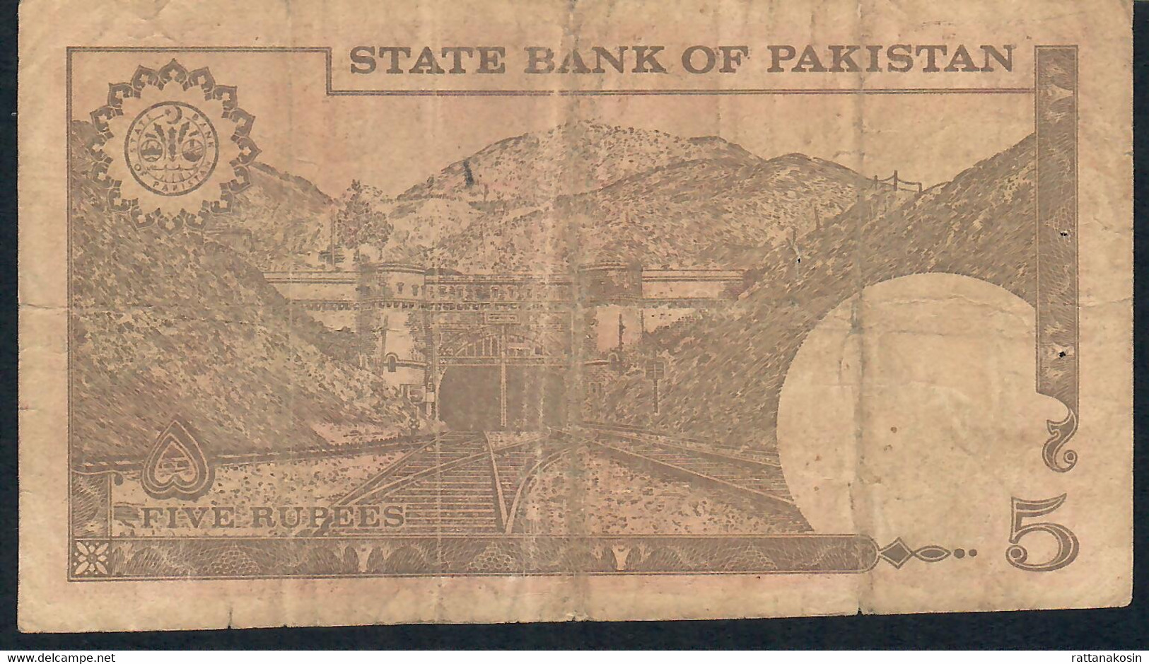 PAKISTAN P28b 5 RUPEE 1973 Signature 9  #MU FINE - Pakistan